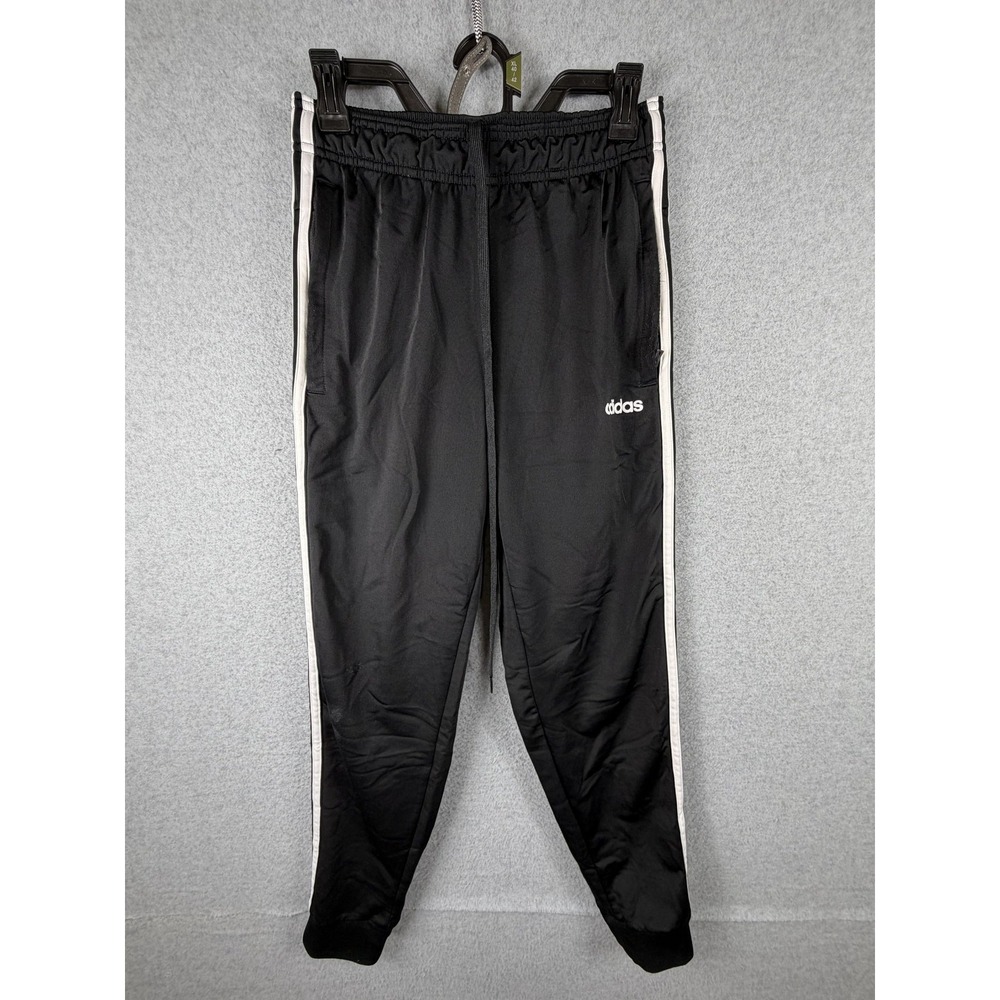 Adidas‎ Pants Mens Small Black Slim Athletic Track Joggers Zip Pockets Striped